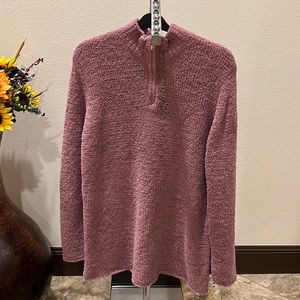 NWOT, “Denim & Co”, Size Large, Woman’s Sweater. Color-Dusty Rose.